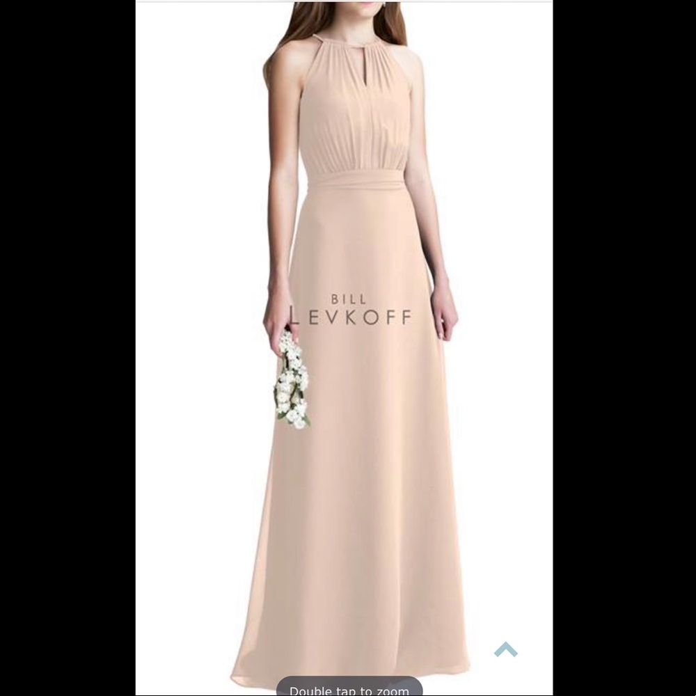 Bill Levkoff Shell Pink bridesmaid dress
